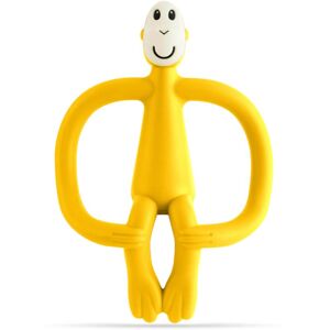 Matchstick Monkey Teething Toy and Gel Applicator hryzadielko s kefkou 2 v 1 Yellow 1 ks