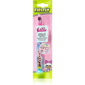 L.O.L. Surprise Toothbrush Travel Kit with Cap zubná kefka pre deti s držiakom od 3 rokov Blue-Pink 1 ks