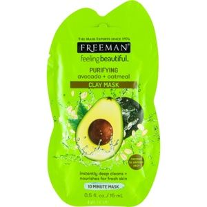 Freeman Feeling Beautiful kaolínová pleťová maska pre hĺbkové čistenie Avocado & Oatmeal 15 ml