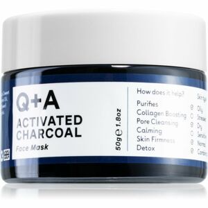 Q+A Activated Charcoal detoxikačná pleťová maska s aktívnym uhlím 50 g