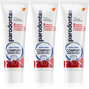 Parodontax Complete Protection Extra Fresh zubná pasta s fluoridom pre zdravé zuby a ďasná 3x75 ml