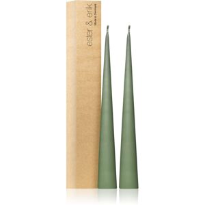 ester & erik cone candles green soil (no. 70) dekoratívna sviečka 2x37 cm
