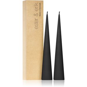 ester & erik cone candles raw black (no. 75) dekoratívna sviečka 2x25 cm