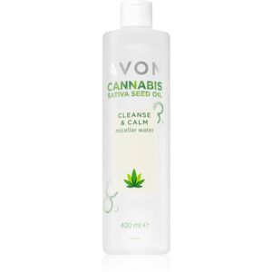 Avon Cannabis Sativa Oil Cleanse & Calm odličovacia micelárna voda s upokojujúcim účinkom 400 ml