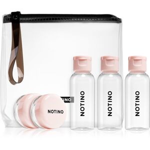 Notino Travel Collection cestovná sada s 5 prázdnymi nádobkami v taštičke Pink