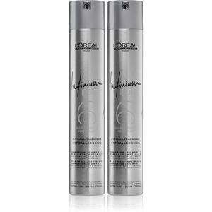 L’Oréal Professionnel Infinium Pure hypoalergénny lak na vlasy s extra silnou fixáciou 2 x 500 ml