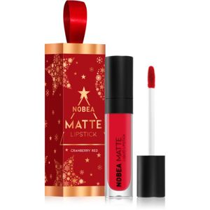 NOBEA Festive Matte Liquid Lipstick matný tekutý rúž odtieň Cranberry Red 7 ml
