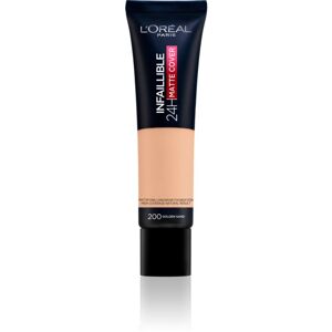 L’Oréal Paris Infallible 24H Matte Cover dlhotrvajúci make-up s matným efektom 200 Golden Sand 30 ml