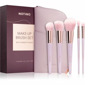 Notino Charm Collection Make-up brush set with cosmetic pouch Sada štetcov s taštičkou Dusty pink