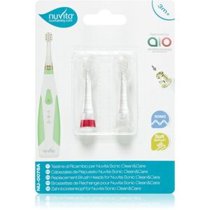 Nuvita Sonic Clean&Care Replacement Brush Heads náhradné hlavice pre sonickú zubnú kefku na baterky pre bábätká Sonic Clean&Care Small Red/White 3 m+