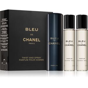 Chanel Bleu de Chanel parfém + náhradná náplň pre mužov 3x20 ml