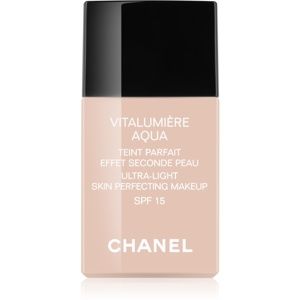 Chanel Vitalumière Aqua ultra ľahký make-up pre žiarivý vzhľad pleti odtieň 42 Beige Rose SPF 15 30 ml