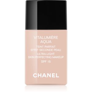 Chanel Vitalumière Aqua ultra ľahký make-up pre žiarivý vzhľad pleti odtieň 10 Beige SPF 15 30 ml