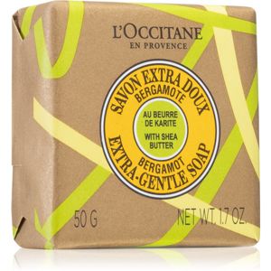 L’Occitane Shea Butter Bergamot Extra-Gentle Soap tuhé mydlo s bambuckým maslom 50 g