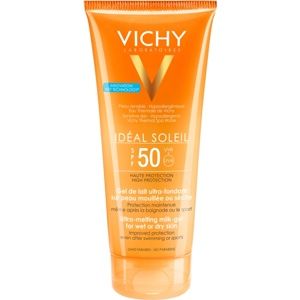 Vichy Idéal Soleil mliečny gél pre vlhkú alebo suchú pokožku SPF 50 200 ml