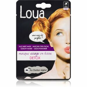 Loua Detox Face Mask čistiaca plátienková maska s aktívnym uhlím 23 ml