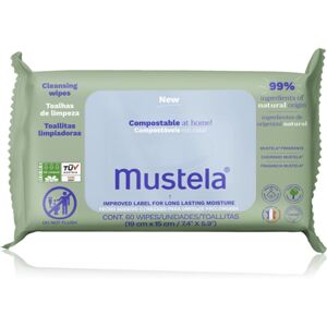 Mustela Compostable at Home Cleansing Wipes čistiace utierky pre deti od narodenia 60 ks