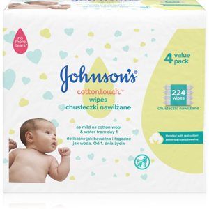 Johnson's® Cottontouch detské jemné vlhčené obrúsky 224 ks