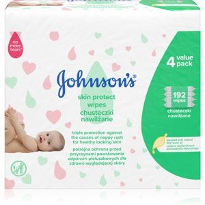 Johnson's Baby Skin Protect detské jemné vlhčené obrúsky 192 ks