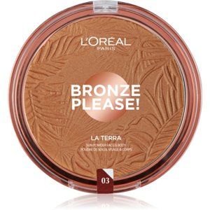 L’Oréal Paris Wake Up & Glow La Terra Bronze Please! bronzer a kontúrovací púder odtieň 03 Amalfi Medio 18 g