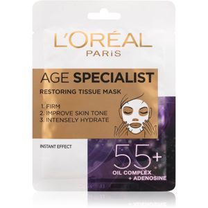 L’Oréal Paris Age Specialist 55+ plátenná maska pre intenzívne vypnutie a rozjasnenie pleti