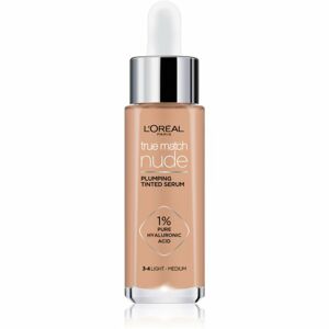 L’Oréal Paris True Match Nude Plumping Tinted Serum sérum pre zjednotenie farebného tónu pleti odtieň 3-4 Light Medium 30 ml