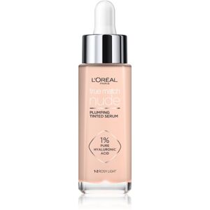 L’Oréal Paris True Match Nude Plumping Tinted Serum sérum pre zjednotenie farebného tónu pleti odtieň 1-2 Rosy Light 30 ml