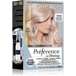 L’Oréal Paris Préférence Le Blonding Toner kyslý toner neutralizujúci mosadzné podtóny odtieň 02 Pearl Blonde 1 ks