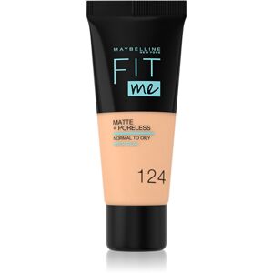 Maybelline Fit Me! Matte+Poreless zmatňujúci make-up pre normálnu až mastnú pleť odtieň 124 Soft Sand 30 ml