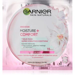 Garnier Skin Naturals Moisture+Comfort super hydratačná upokojujúca textilná maska pre suchú až citlivú pleť 28 g