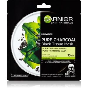 Garnier Skin Naturals Pure Charcoal čierna textilná maska s extraktom z morských rias 28 g
