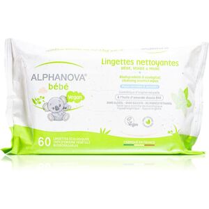 Alphanova Baby Bio extra jemné vlhčené čistiace obrúsky pre deti od narodenia 60 ks