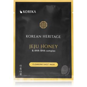 KORIKA Korean Heritage Jeju Honey & AHA-BHA Complex Cleansing Sheet Mask plátenná maska s čistiacim efektom Jeju honey & AHA - BHA complex sheet mask