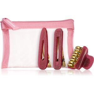 BrushArt Berry Hair clip set sponke za lase v majhni torbici Pink (3 ks)