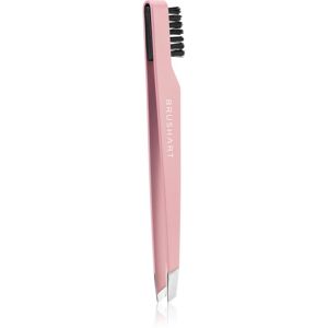 BrushArt Berry Eyebrow tweezer with brush pinceta s krtačko za obrvi Pink