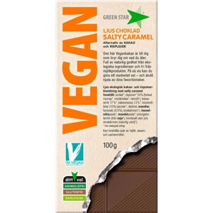 Green Star Vegan Chocolate with Salted Caramel mliečna čokoláda v BIO kvalite 100 g