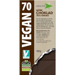 Green Star Vegan Dark Chocolate 70% horká čokoláda v BIO kvalite 100 g