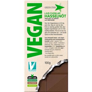 Green Star Vegan Milk Chocolate with Hazelnuts mliečna čokoláda v BIO kvalite 100 g