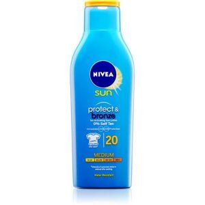 Nivea Sun Protect & Bronze intenzívne mlieko na opaľovanie SPF 20 200 ml