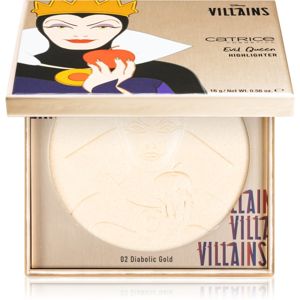 Catrice Disney Villains Evil Queen rozjasňujúci púder odtieň 02 Diabolic Gold 16 g