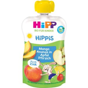 Hipp HiPPis BIO jablko - broskyňa - mango - ananas + zinok detský príkrm 100 g