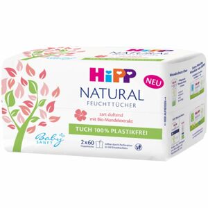 Hipp Babysanft Natural vlhčené čistiace obrúsky pre deti od narodenia 2x60 ks