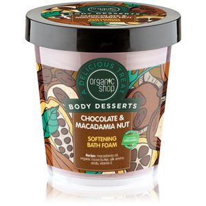 Organic Shop Body Desserts Chocolate & Macademia Nut zjemňujúca pena do kúpeľa 450 ml