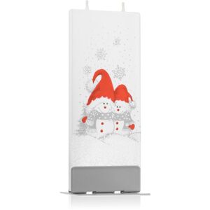 Flatyz Holiday Two Snowmen with Red Hats dekoratívna sviečka 6x15 cm