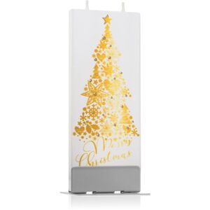Flatyz Holiday Gold Merry Christmas Tree dekoratívna sviečka 6x15 cm