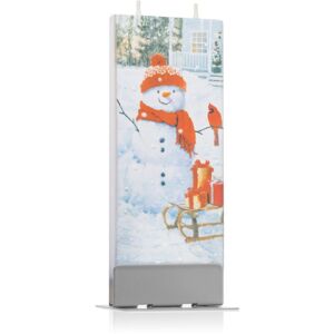 Flatyz Holiday Snowman with Red Bird dekoratívna sviečka 6x15 cm