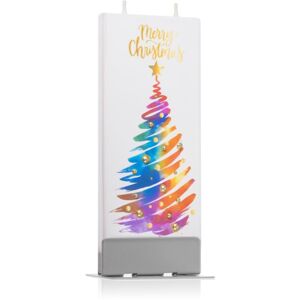 Flatyz Holiday Merry Christmas Painted Tree dekoratívna sviečka 6x15 cm