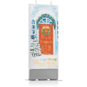 Flatyz Holiday Merry Christmas Red Door dekoratívna sviečka 6x15 cm