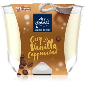 GLADE Cosy Vanilla Cappuccino vonná sviečka s vôňou Vanilla Foam, Roasted Coffee, Toasted Hazelnut 224 g
