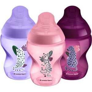 Tommee Tippee C2N Closer to Nature Jungle dojčenská fľaša Purple 0m+ 3x260 ml